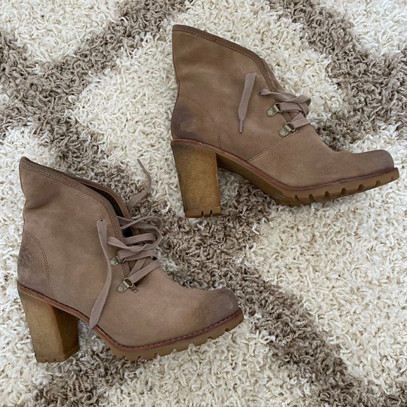 Ugg | Calynda Lace Up Heel Ankle Booties Size 10 - Picture 4 of 12